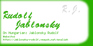 rudolf jablonsky business card